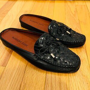 ROBERT ZUR Petra Loafers Women Sz 9 M Black Soft Leather Slip On Shoes Moccasin